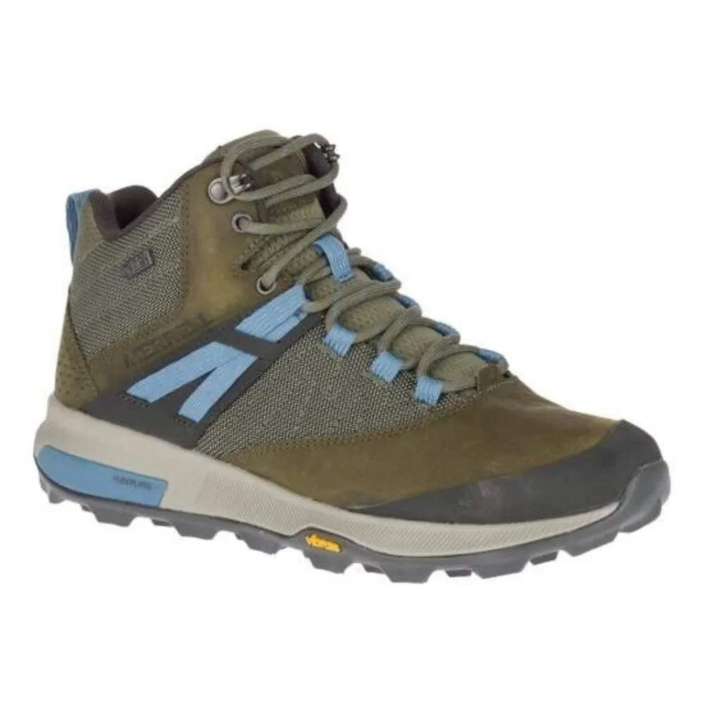 Merrell J99622 Zion Mid Waterproof Hiking Shoes Lace Up Olive Women Sz 7 / 37.5 - Picture 7 of 14